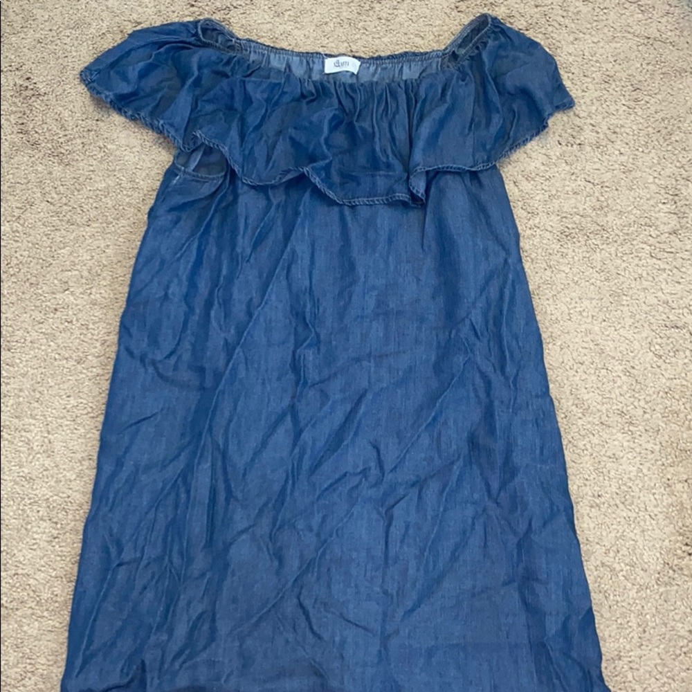 Chambray off the shoulder dress